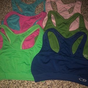 Six size small racer back sports bras
